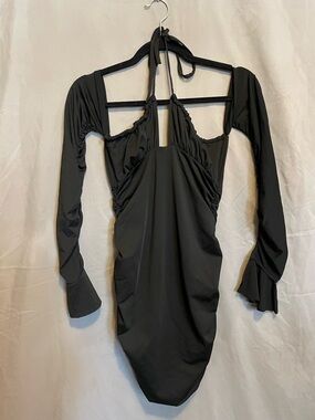 SHEIN Black Long Sleeve Cutout Bodycon Dress